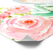 Floral Elephant Girl Baby Dusche Begrüßungszeichen Poster (Ecke)