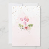 Floral Elephant Girl Dusche Einladung (Rückseite)