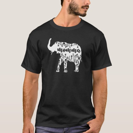Floral Elephant Momma T-Shirt (Vorderseite)