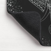 Floral Elephant Silver Glitzer Tribal Office Gesch Mousepad (Ecke)