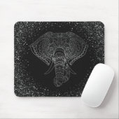 Floral Elephant Silver Glitzer Tribal Office Gesch Mousepad (Mit Mouse)