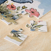 Floral Elephant Wasserfarbe mit Wildblumen Puzzle (Seite)