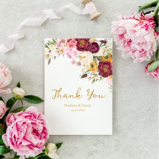 FLORAL Embrace Hochzeit Dankeskarte