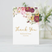 FLORAL Embrace Hochzeit Dankeskarte (Stehend Vorderseite)