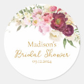 FLORAL Embrace Matrimone Brautparty Label Runder Aufkleber (Vorderseite)