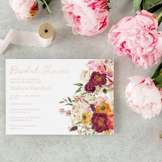 FLORAL Embrace Matrimony Bridal Dusche Einladung