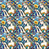 Floral Embrace Mosaik Keramik Tile Fliese