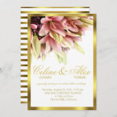 Floral Embrace Pink Calla Lilies Wedding Einladung (Vorne/Hinten)