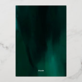 Floral Emerald Green Dress Birthday Quinceanera Folieneinladung (Rückseite)