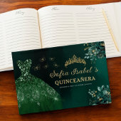 Floral Emerald Green Dress Birthday Quinceanera Gu Gästebuch