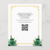 Floral Emerald Green Gold Boots Horse Quinceanera Flyer (Hinten)