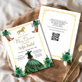 Floral Emerald Green Gold Boots Horse Quinceanera Flyer