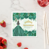 Floral Emerald Green Princess Tiara Quinceanera Serviette (Beispiel)