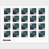 Floral Emerald Green Wedding Danke Stickers (Blatt)