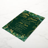 Floral Emerald Scroll Mis Quince Quinceanera Folieneinladung (Gedreht)