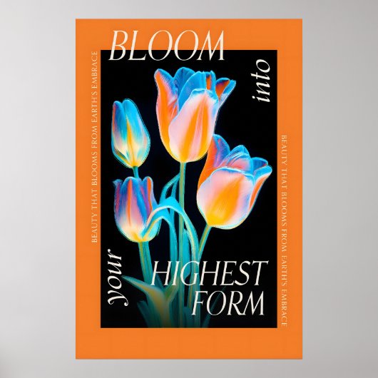 Floral Empowerment Art Print Electric Tulips Poster (Vorne)