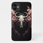 Floral Enigma: Gothic Skull Symphony Phone Case (Rückseite)