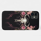 Floral Enigma: Gothic Skull Symphony Phone Case (Rückseite (Horizontal))