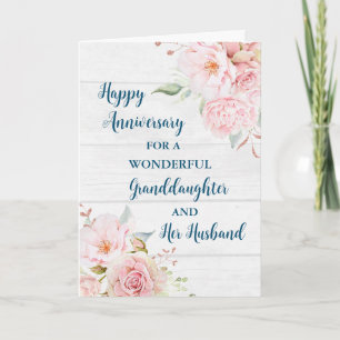 Floral Enkelin und ihr Ehemann Jubiläum Karte