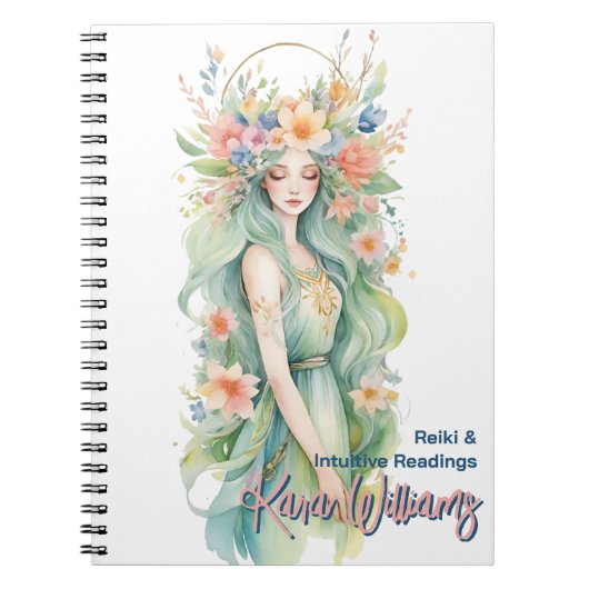 Floral Eostre Pagan Goddess vom Frühling Tarot Notizblock (Vorderseite)