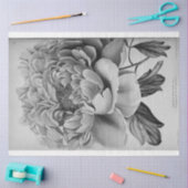 Floral Ephemera Decoupage Schwarz-weiß Peony Seidenpapier (Basteln)