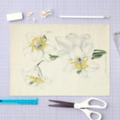 Floral Ephemera Decoupage White Lily Seidenpapier (Handwerk)