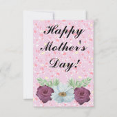 Floral Ephemera vibrant color pink art Dankeskarte (Vorderseite)