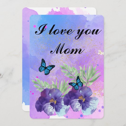 Floral Ephemera vibrant color pink art Dankeskarte (Vorne/Hinten)