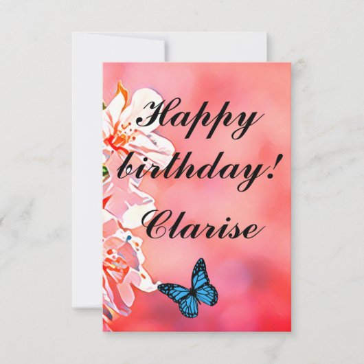 Floral Ephemera vibrant color pink art Dankeskarte (Vorderseite)