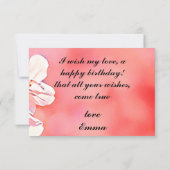 Floral Ephemera vibrant color pink art Dankeskarte (Rückseite)