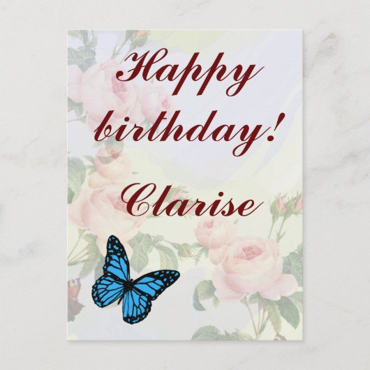 Floral Ephemera vibrant color pink art Postkarte (Vorderseite)