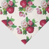 Floral Ephemere Decoupage Rosa Creme Muster Seidenpapier (Detail)