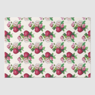 Floral Ephemere Decoupage Rosa Creme Muster Seidenpapier