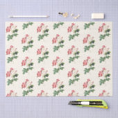 Floral Ephemere Decoupage Rosa Creme Muster Seidenpapier (Handwerk)