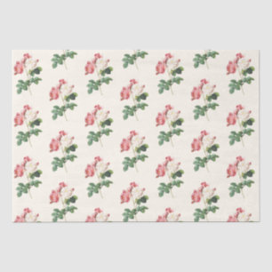 Floral Ephemere Decoupage Rosa Creme Muster Seidenpapier