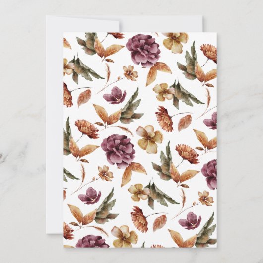 Floral Erntedank Dinner Einladung (Rückseite)