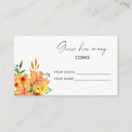 Floral erraten, wie viele Korken Bridgame Begleitkarte
