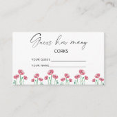 Floral erraten, wie viele Korken Bridgame Begleitkarte (Vorderseite)