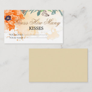 Floral erraten, wie viele Küsse Bridgame enclosur Begleitkarte