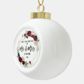 Floral Erste Weihnachten Herr und Frau Keramik Kugel-Ornament (Rechts)