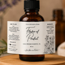 Floral Essenzielles Öl Flaschenetikett
