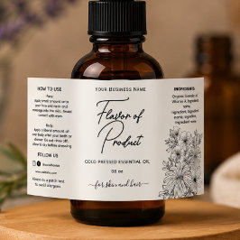 Floral Essenzielles Öl Flaschenetikett