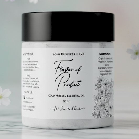 Floral Essenzielles Öl Flaschenetikett