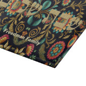 Floral Ethnisch-asiatisch Shabbat Shalom Challah Schneidebrett (Ecke)