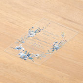 Floral Etwas Blau bevor ich Brautparty mache Acryleinladungen (Ablage )