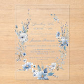 Floral Etwas Blau bevor ich Brautparty mache Acryleinladungen (Vorderseite)
