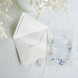 Floral Etwas Blau bevor ich Brautparty mache Acryleinladungen