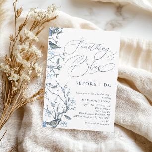 Floral etwas Blau, bevor ich Brautparty mache Einladung