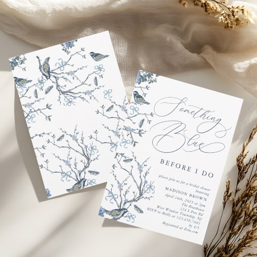 Floral etwas Blau, bevor ich Brautparty mache Einladung