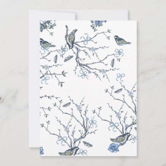 Floral etwas Blau, bevor ich Brautparty mache Einladung (Rückseite)